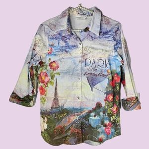 Patchington Button-Down Shirt with Paris Theme